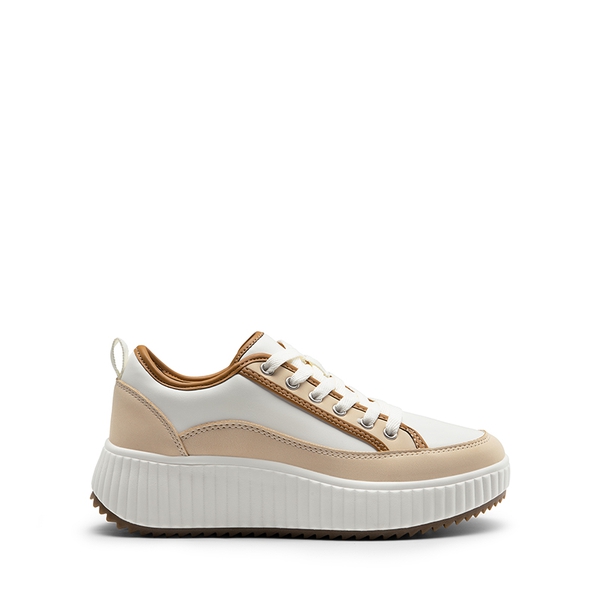 SKY Comfortable Platform Fashion Sneakers---change - BROWN/WHITE-PU - 4