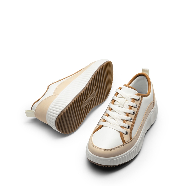SKY Comfortable Platform Fashion Sneakers---change - BROWN/WHITE-PU - 6