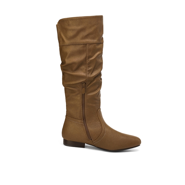 Wide Calf Knee High Winter Boots - CAMEL - 2