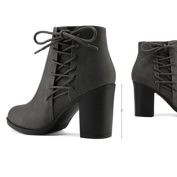 Chicago Chunky Heel Ankle Booties - GREY - 1