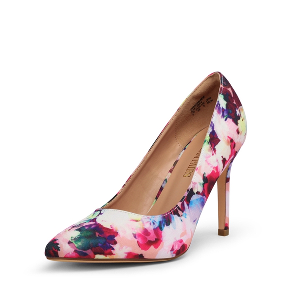 Stiletto Pointed Toe Pumps - FLORAL -  0