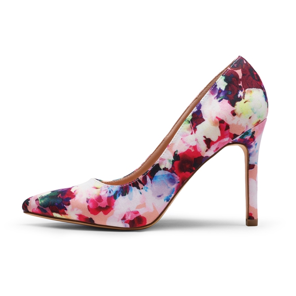 Stiletto Pointed Toe Pumps - FLORAL - 1