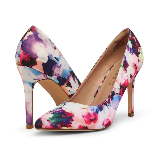 Stiletto Pointed Toe Pumps - FLORAL - 3