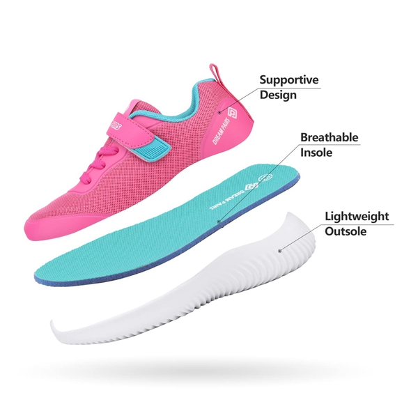 Breathable And Lightweight Kids Running Sneakers - FUCHSIA - 4