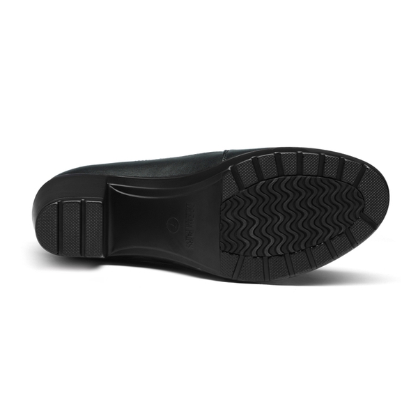 Comfortable Round Toe Block Heel Pumps - BLACK - 5