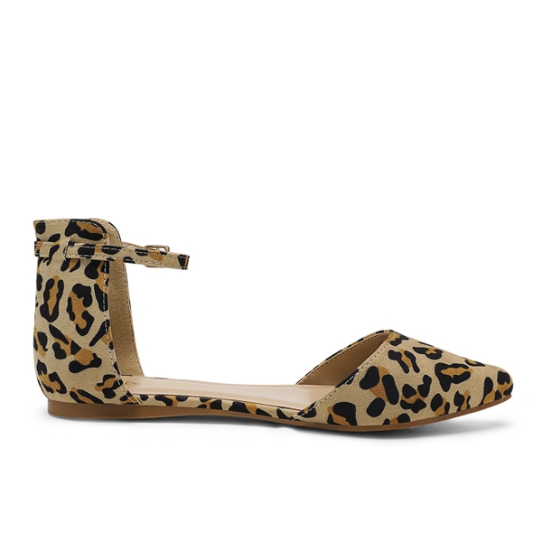 Ankle Strap Ballet Flats - LEOPARD - 2