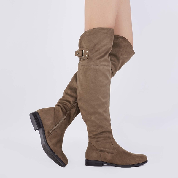 Over The Knee Riding Boots - KHAKI - 2