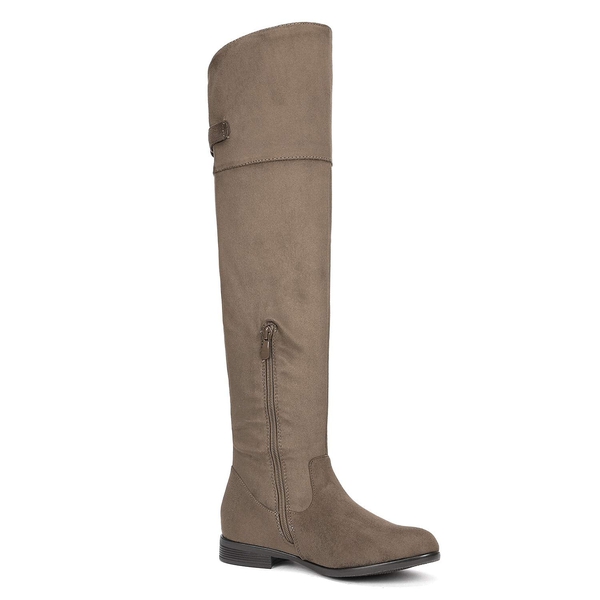 Over The Knee Riding Boots - KHAKI - 4