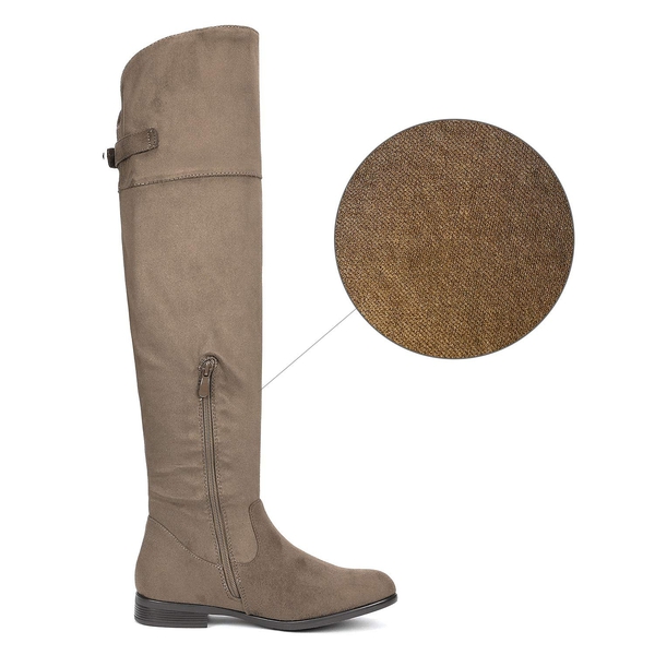 Over The Knee Riding Boots - KHAKI - 5