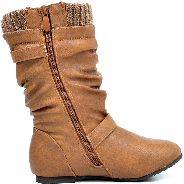 Fur Lined Kids Winter Boots - CAMEL - 2