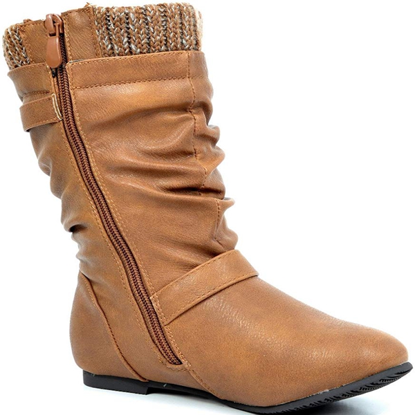 Fur Lined Kids Winter Boots - CAMEL - 3