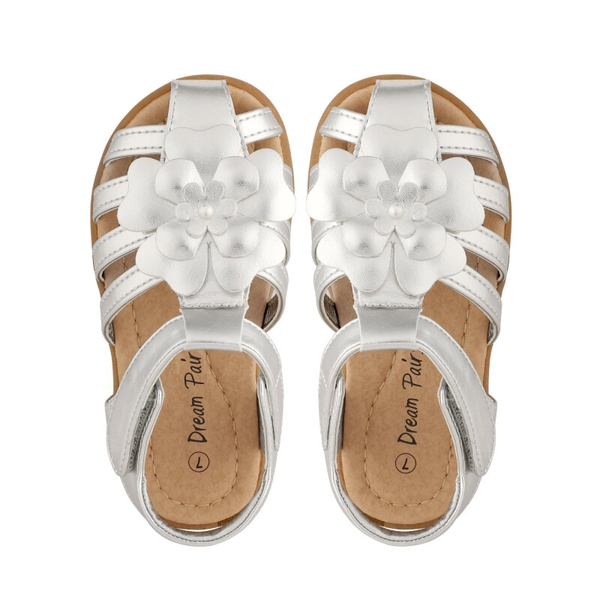 Toddler Girls Closed-Toe Sandals - SILVER - 5