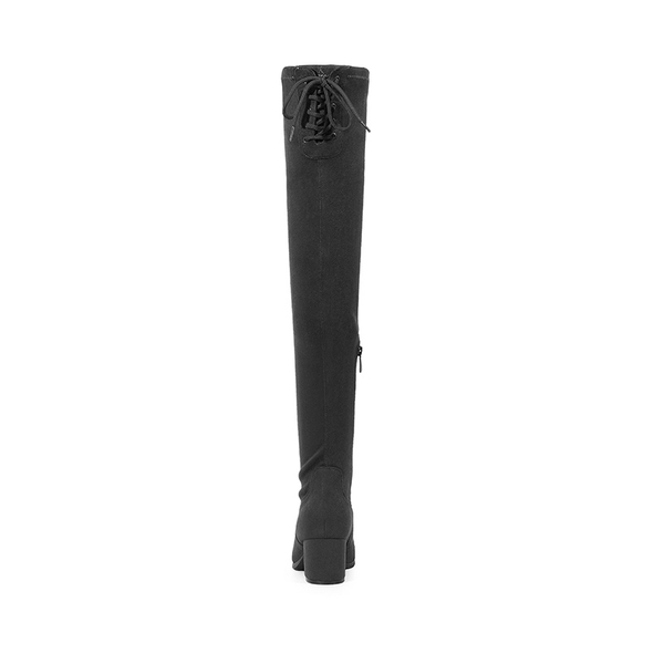 Laurence Chunky Heel Thigh High Boots - GREY - 2