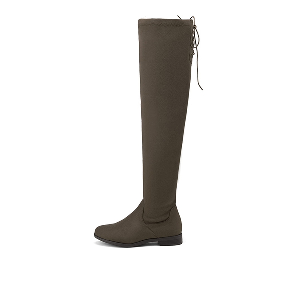 Block Heel Over The Knee High Boots - KHAKI - 2