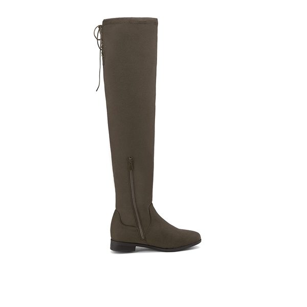 Block Heel Over The Knee High Boots - KHAKI - 3