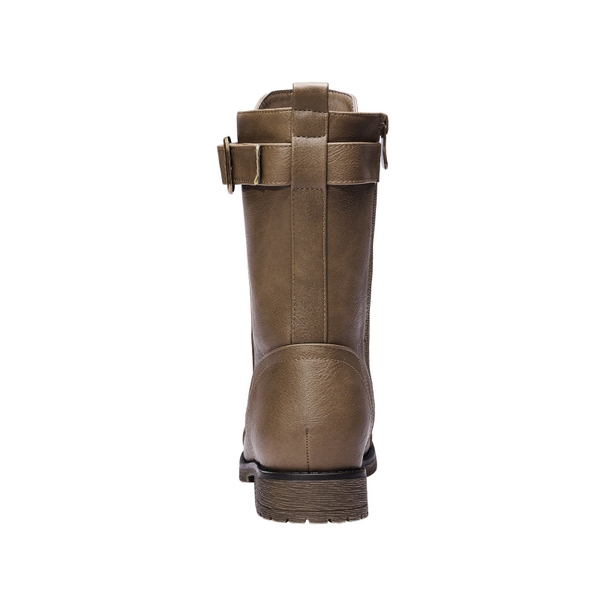 Winter Mid Calf Lace Up Boots - CAMEL - 4