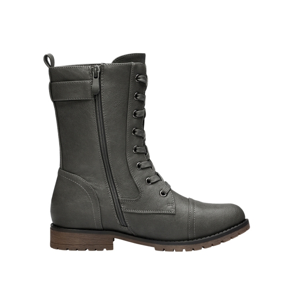 Winter Mid Calf Lace Up Boots - GREY - 2