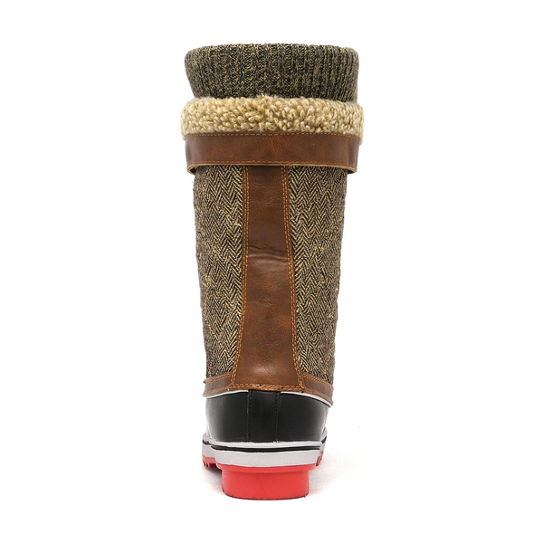 Lace Up Winter Fur Snow Boots - BROWN - 5