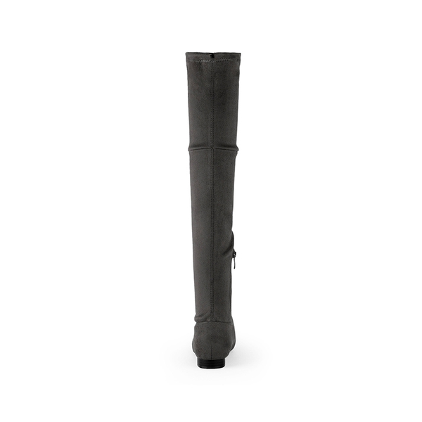 Flat Thigh High Boots - GREY - 2
