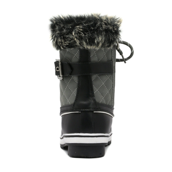 Mid Calf Faux Snow Boots - GREY - 4