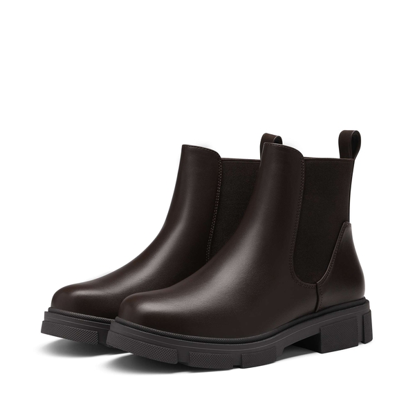 Low Heel Chelsea Boots - BROWN - 3