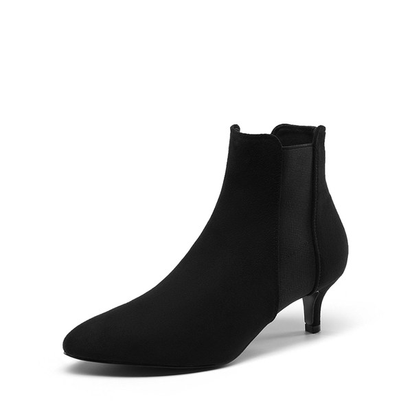 Stiletto Heeled Chelsea Boots - BLACK -  0