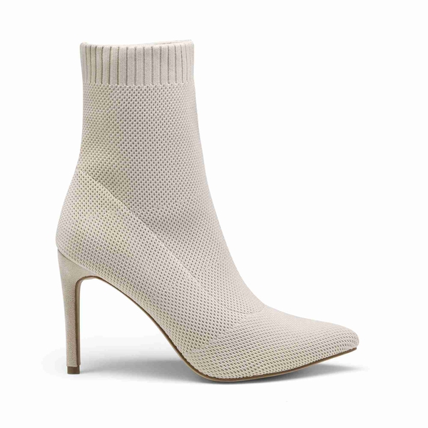 Non-Slip Stilleto Knitted Ankle Boots - BEIGE - 2