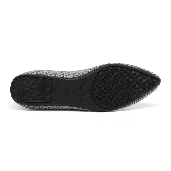 Pointed Toe Knit Foldable Ballet Flats - GREY - 4
