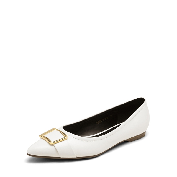 Comfortable Pointed Toe Ballet Flats - WHITE -  0