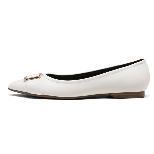 Comfortable Pointed Toe Ballet Flats - WHITE - 2