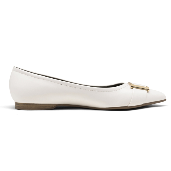 Comfortable Pointed Toe Ballet Flats - WHITE - 3