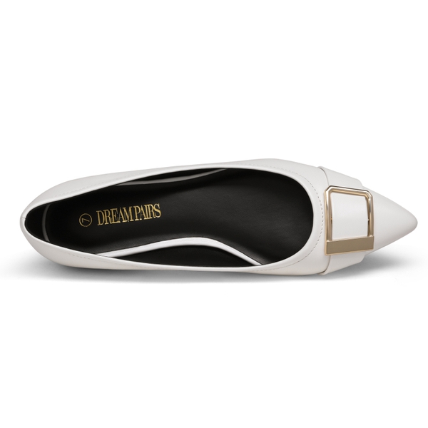 Comfortable Pointed Toe Ballet Flats - WHITE - 4