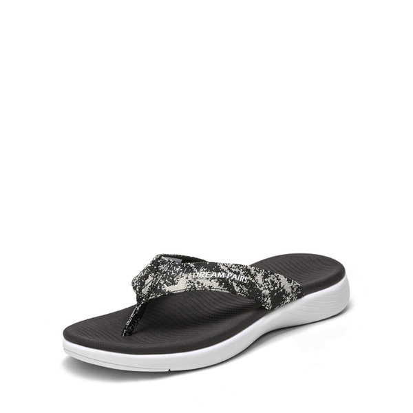 Comfortable Flip Flops With Arch Support - BLACK -  0