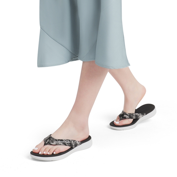 Comfortable Flip Flops With Arch Support - BLACK - 1