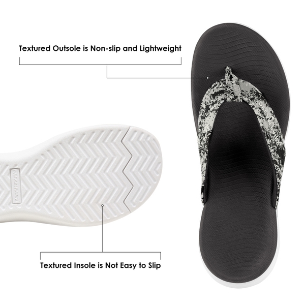 Comfortable Flip Flops With Arch Support - BLACK - 3