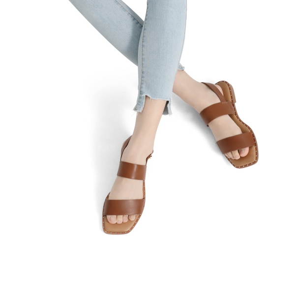 Casual Open Toe Flat Sandals - TAN - 1