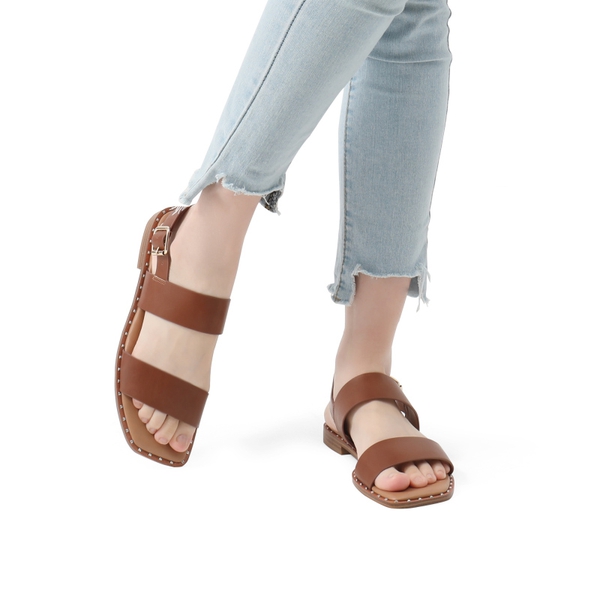 Casual Open Toe Flat Sandals - TAN - 2