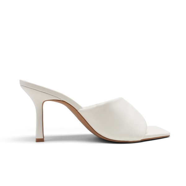 Women's Open Toe Stiletto Heel Mules - WHITE - 2
