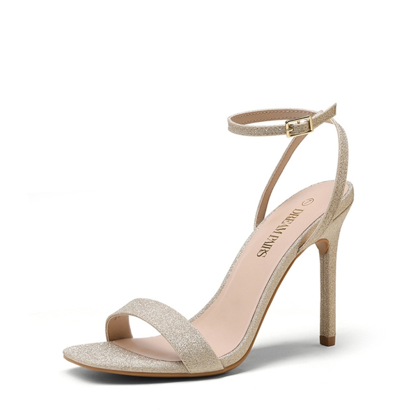 Open Toe Stiletto Sandals - GOLD -  0