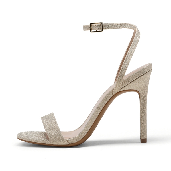 Open Toe Stiletto Sandals - GOLD - 3