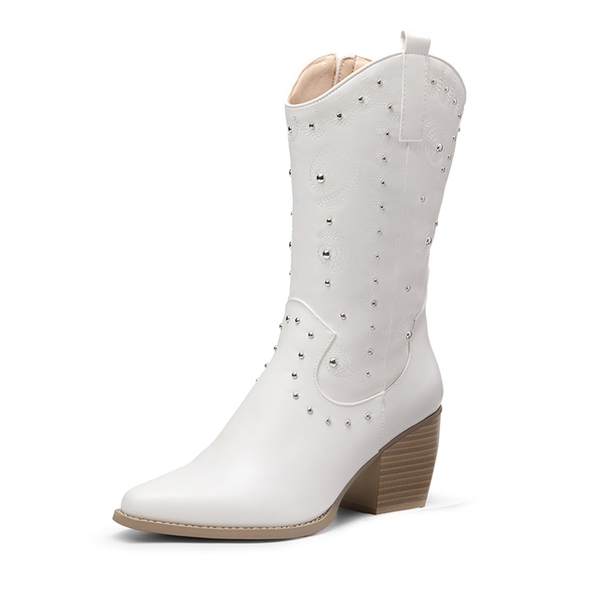 Dakota Western Cowboy Boots - WHITE -  0
