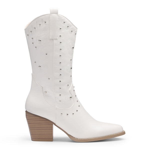 Dakota Western Cowboy Boots - WHITE - 2