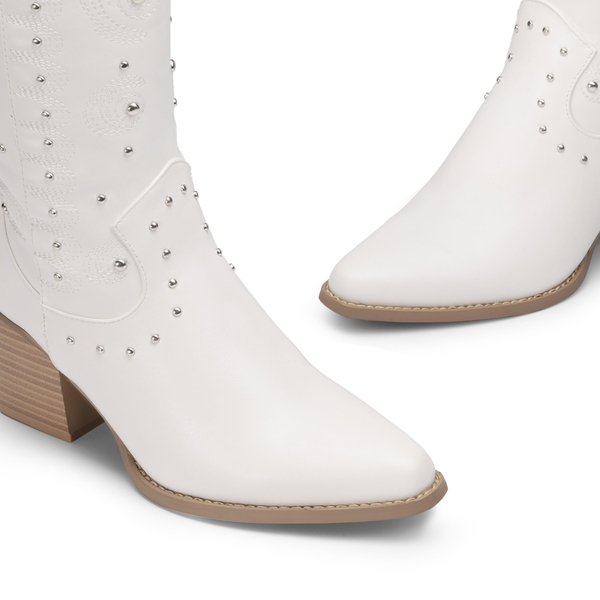 Dakota Western Cowboy Boots - WHITE - 4