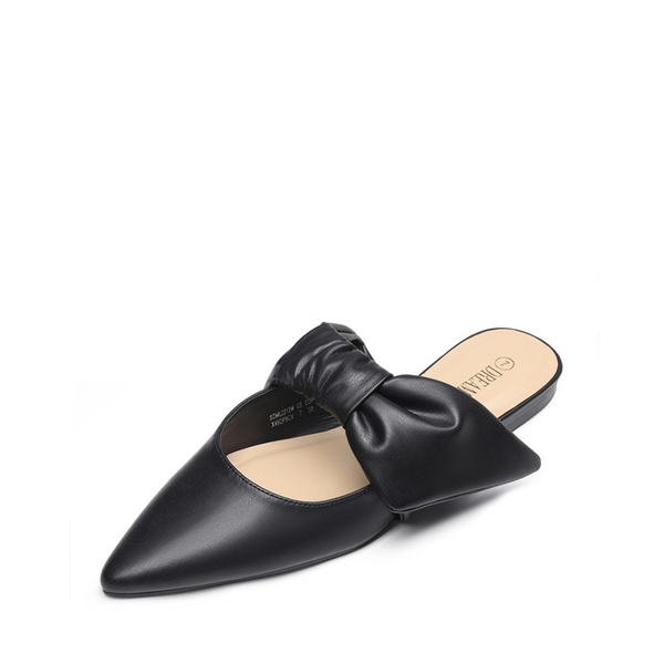 Bow Slip On Mules - BLACK -  0
