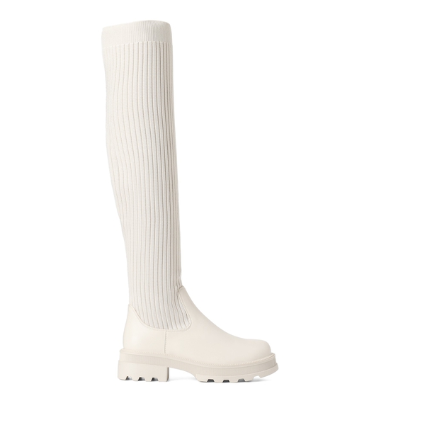 Knitted Chunky Thigh High Boots - BEIGE - 2