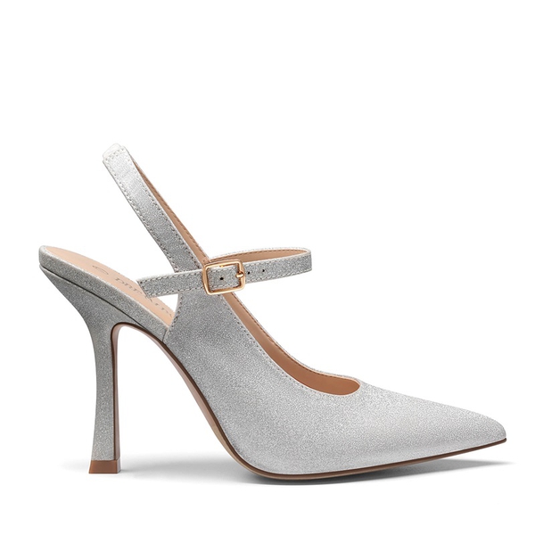 Pointed Toe Stiletto Pumps - SILVER - 2