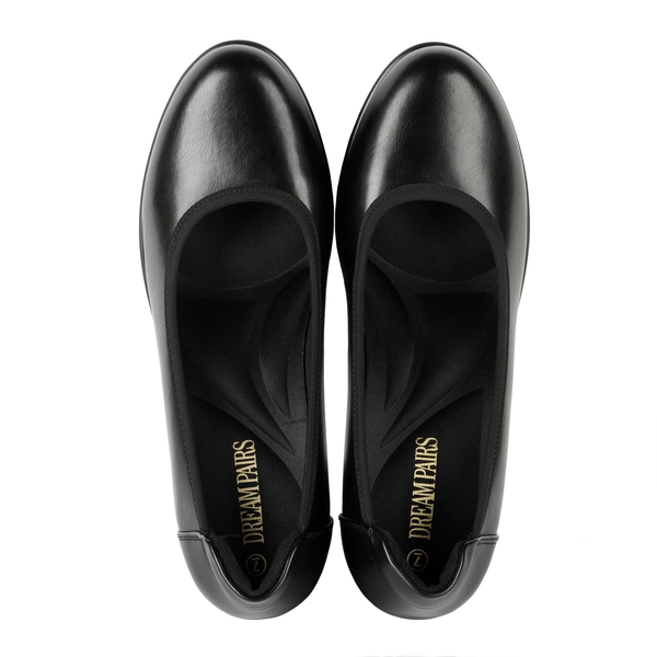 [Stand All Day Pumps] Edena Chunky Low Block Heel Pumps - BLACK - 4