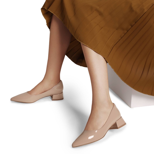 Block Heel Work Pumps - PINK - 1