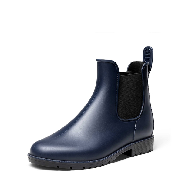 Round Toe Waterproof Chelsea Boots - NAVY -  0