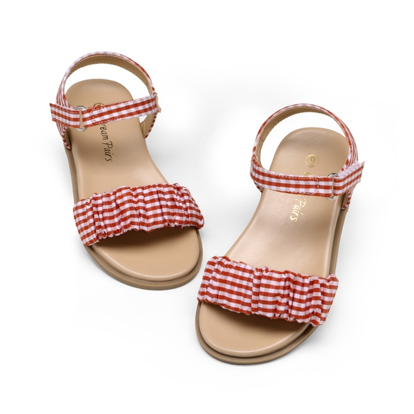 Girls Open-toe Princess Flat Sandals - RED - 4